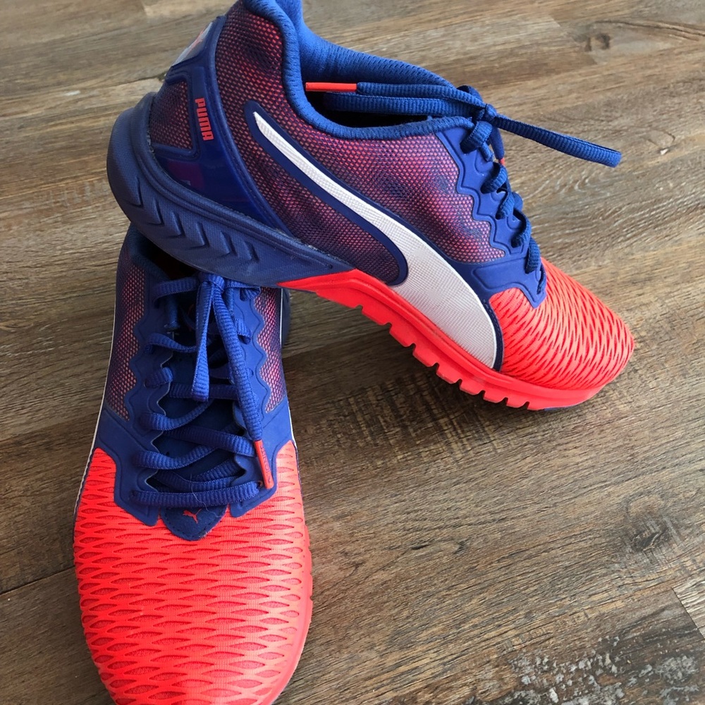 Red puma sneakers